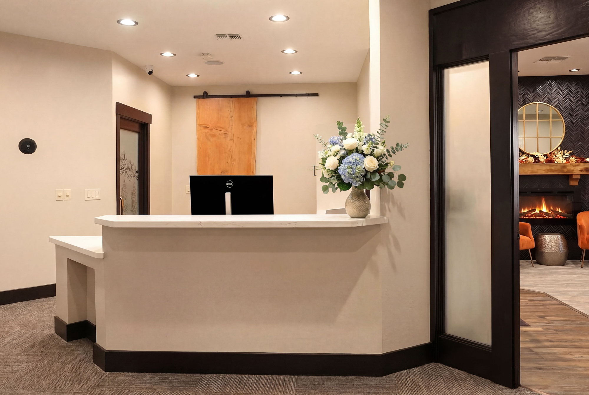 Modern front desk and reception